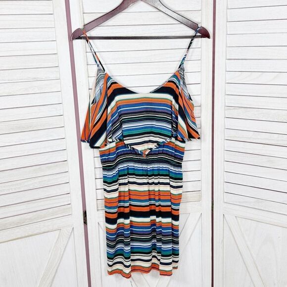 Exotik Y2K Striped Layered Mini Dress Sundress Multicolor Small - Picture 7 of 13